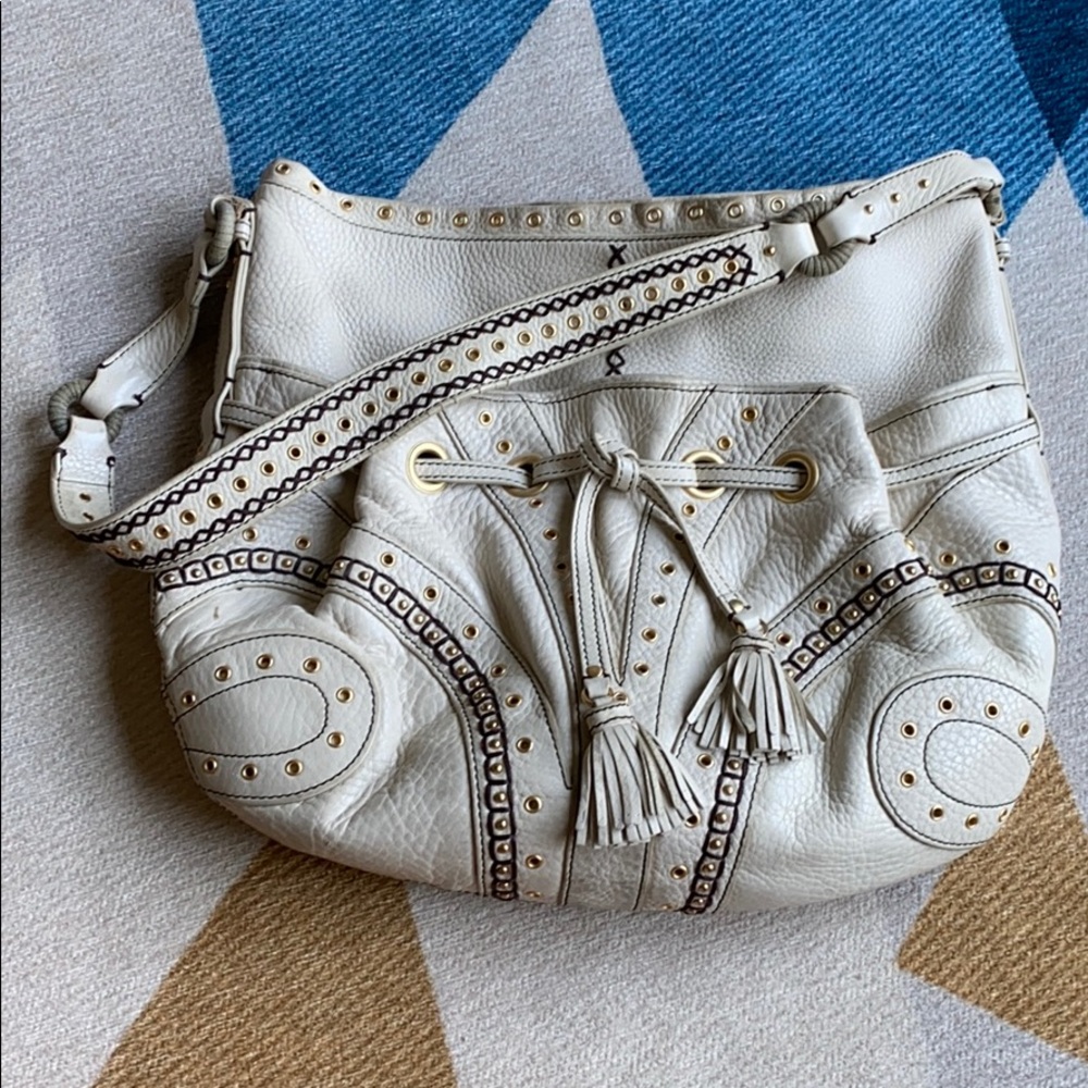 Cole Haan Village Gromet White Leather Purse